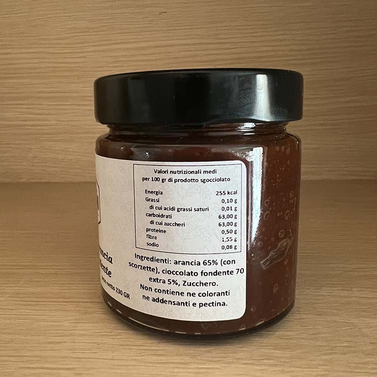 Marmellata di arancia e cioccolato fondente