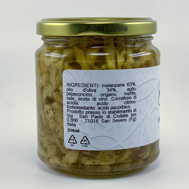 Filetti di melanzane all'olio d'oliva