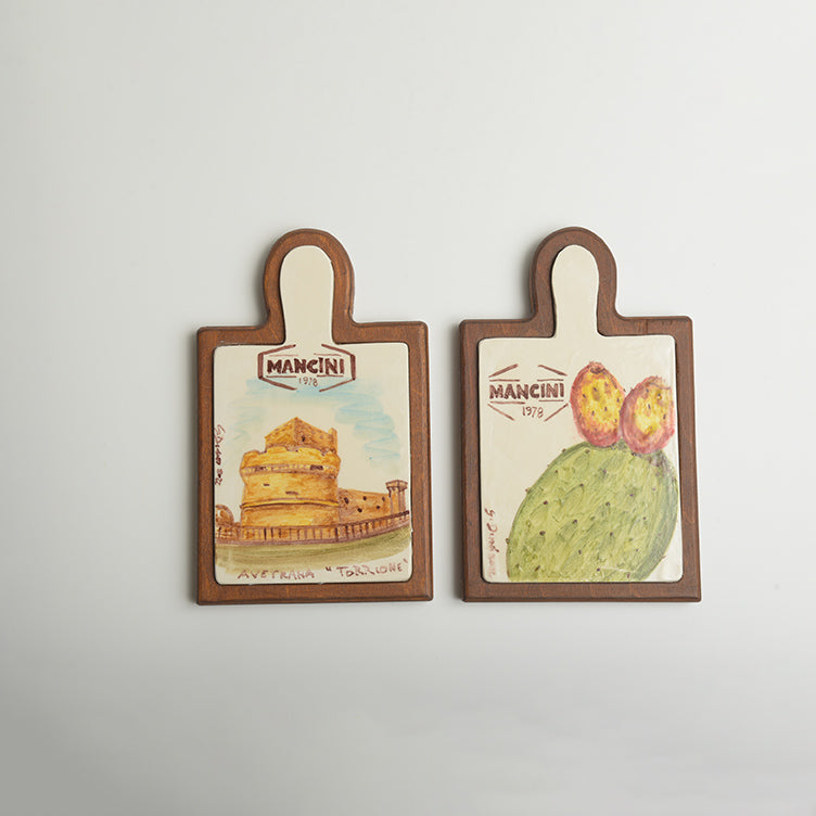 Tagliere in legno e ceramica handmade